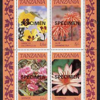 Tanzania 1986 Flowers,m/sheet overprinted SPECIMEN unmounted mint (as SG MS 478)