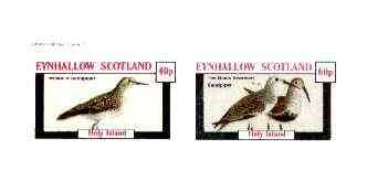 Eynhallow 1982 Birds #34 (Sandpipers) imperf set of 2 values unmounted mint