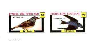 Eynhallow 1982 Birds #35 (Swamp Finch & Barn Swallow) imperf set of 2 values unmounted mint