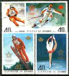 North Korea 1987 Calgary Winter Olympics perf set of 4 unmounted mint, SG N 2729-32*
