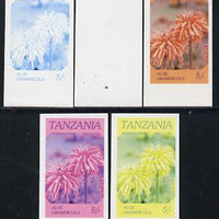 Tanzania 1986 Flowers 5s (Aloe) set of 5 imperf progressive colour proofs unmounted mint (as SG 475)