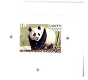 Bhutan 1990 Endangered Wildlife - Intermediate stage computer-generated artwork (as submitted for approval) for 3nu (Giant Panda) twice stamp size similar to issued design but lettering different, ex Government archives and probably unique (as Sc921)