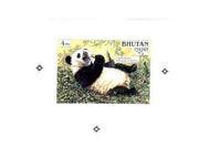 Bhutan 1990 Endangered Wildlife - Intermediate stage computer-generated artwork (as submitted for approval) for 4nu (Giant Panda) twice stamp size similar to issued design but lettering different, ex Government archives and probably unique (as Sc922)