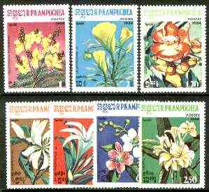 Kampuchea 1984 Flowers complete set of 7 unmounted mint, SG 549-55*