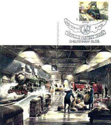 Postcard of Cheltenham Flyer (PO picture card SWPR 26) used with special illustrated first day cancel