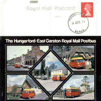 Postcard of Hungerford-East Garston Postbus (PO picture card SEPR 8/2) used with Hungerford first day cancel