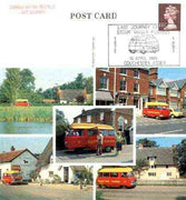 Postcard of Diss-Gillingham Postbus (PO picture card CKPO 2) used with illustrated last day Stour Valley Postbus cancel