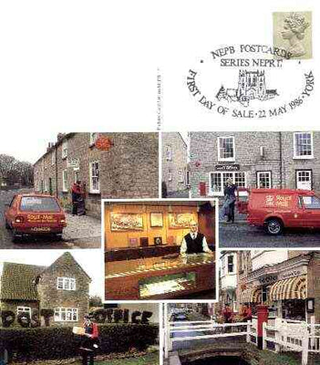 Postcard of Picturesque Rural Post Offices (PO picture card NEPR 17) used with illustrated first day cancel