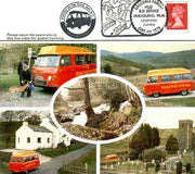 Postcard of Grizedale Forest Postbus used with illustrated Grizedale first day cancel & Posted on Postbus cachet
