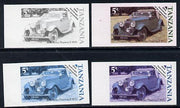 Tanzania 1986 Centenary of Motoring 5s Rolls Royce Phantom set of 4 imperf progressive colour proofs unmounted mint (as SG 457)
