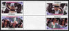 Tuvalu 1986 Royal Wedding (Andrew & Fergie) $1 perf tete-beche inter-paneau gutter block of 4 (2 se-tenant pairs) overprinted SPECIMEN in silver (Upright caps 17.5 x 2.5 mm) unmounted mint SG 399-400s from Printer's uncut proof sheet