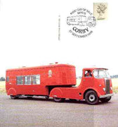 Postcard of GPO2 Mobile Post Office (Midlands Post Board picture card MPB 18) used with first day Corby cancel