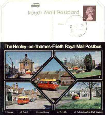 Postcard of Henley on Thames - Frieth Postbus (PO picture card SEPR 2/1) used with Henley on Thames first day cancel
