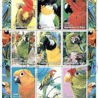 Niger Republic 1998 Parrots sheetlet containing 9 values cto used