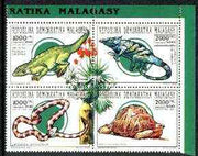 Madagascar 1993 Reptiles se-tenant block of 4 unmounted mint