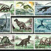 San Marino 1965 Prehistoric Animals complete set of 9 unmounted mint, SG 773-81