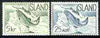Iceland 1959 Atlantic Salmon 25a blue & 5k green both unmounted mint, SG 368 & 371
