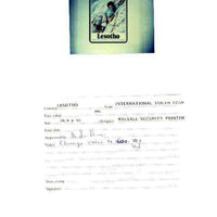 Lesotho 1985 Internatioanl Youth Year - photographic proof of 90s value (Rock-Climbing) on sheet with handstamp and signature of approval endorsed "change value to 10s", almost certainly unique, as SG 652
