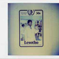 Lesotho 1985 Internatioanl Youth Year - photographic proof of 30s value (Technician in Hospital Laboratory) on sheet with handstamp and signature of approval, almost certainly unique, as SG 653