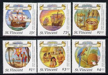 St Vincent 1988 Columbus perf set of 6 unmounted mint, SG 1125-30*,