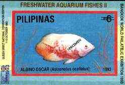 Philippines 1993 Fish imperf souvenir sheet with Bangkok 93 imprint, overprinted SPECIMEN, unmounted mint scarce publicity proof, only 200 produced