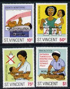 St Vincent 1987 Child Health perf set of 4 opt'd World Population Control unmounted mint, SG 1053-56*