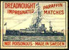 Match Box Labels - Dreadnought label (dozen size) very fine unused condition (Made in Sweden)