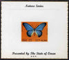 Oman 1970 Butterflies (Papilio zalmoxis) perf 20b value mounted on special 'Nature Series' presentation card inscribed 'Presented by the State of Oman'