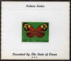 Oman 1970 Butterflies (Heliconus amazonia) perf 3b value mounted on special 'Nature Series' presentation card inscribed 'Presented by the State of Oman'