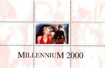 Turkmenistan 1999 Millennium Personalities (Marilyn & Chaplin) perf souvenir sheet unmounted mint