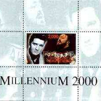 Turkmenistan 1999 Millennium Personalities (Elvis, Pavarotti & Beatles) perf souvenir sheet unmounted mint