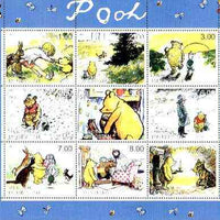 Tadjikistan 1999 Winnie the Pooh perf sheetlet containing set of 9 values unmounted mint