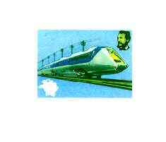 Liberia 1976 Telephone Centenary 40c Futuristic Train imperf proof in blue & yellow only unmounted mint, as SG 1281
