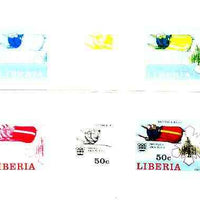 Liberia 1976 Innsbruck Winter Olympics 50c Bob Sleigh the set of 6 imperf progressive proofs comprising the 4 individual colours plus 2 and all 4-colour composites unmounted mint, as SG 1265