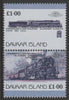 Davaar Island 1983 Locomotives #1 Chesapeake & Ohio Class H8 2-6-6-6 loco £1 perf se-tenant pair with yellow omitted unmounted mint
