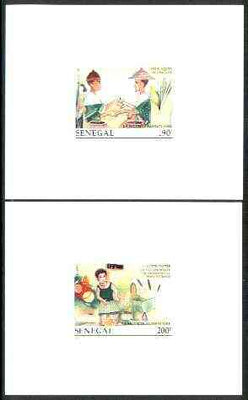 Senegal 1997 Food Supplies set of 2 in deluxe sheets on sunken glossy card