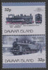 Davaar Island 1983 Locomotives #1 DRG Class 97 0-10-0 loco 32p perf se-tenant pair with yellow omitted unmounted mint