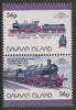 Davaar Island 1983 Locomotives #1 GWR Badminton Class 4-4-0 loco 56p perf se-tenant pair with yellow omitted,unmounted mint