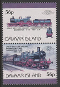 Davaar Island 1983 Locomotives #1 GWR Badminton Class 4-4-0 loco 56p perf se-tenant pair with yellow omitted,unmounted mint