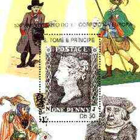 St Thomas & Prince Islands 1988 150th Anniversary of Penny Black perf souvenir sheet unmounted mint