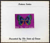 Oman 1970 Butterflies (Leropteryx apollonia) perf 10b value mounted on special 'Nature Series' presentation card inscribed 'Presented by the State of Oman'