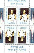 Angola 1999 Great People of the 20th Century - Apollo Astronauts sheetlet of 4 (2 tete-beche pairs) unmounted mint