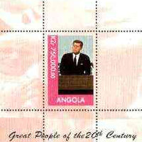 Angola 1999 Great People of the 20th Century - John Kennedy perf souvenir sheet (Pope & Martin Luther King in background) unmounted mint