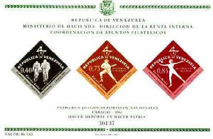 Venezuela 1962 First National Games (Air Mail) imperf m/sheet containing 3 diamond shaped stamps unmounted mint, SG MS 1747