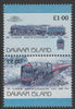 Davaar Island 1983 Locomotives #2 Duke of Gloucester 4-6-2 loco £1 se-tenant pair with yellow omitted unmounted mint