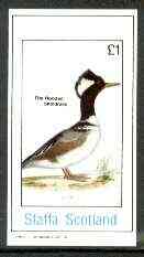 Staffa 1982 Hooded Sheldrake imperf souvenir sheet (£1 value) unmounted mint