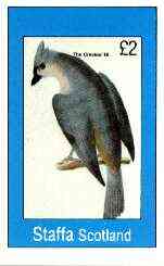 Staffa 1982 Crested Tit imperf deluxe sheet (£2 value) unmounted mint