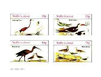 Staffa 1982 Birds #74 (Flamingo, Ibis & Mixed Birds) imperf set of 4 values unmounted mint