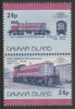 Davaar Island 1983 Locomotives #2 Gulf, Mobile & Ohio Class S-1 loco 24p se-tenant pair with yellow omitted unmounted mint