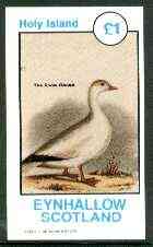 Eynhallow 1982 Birds #13 (Snow Goose) imperf souvenir sheet (£1 value) unmounted mint